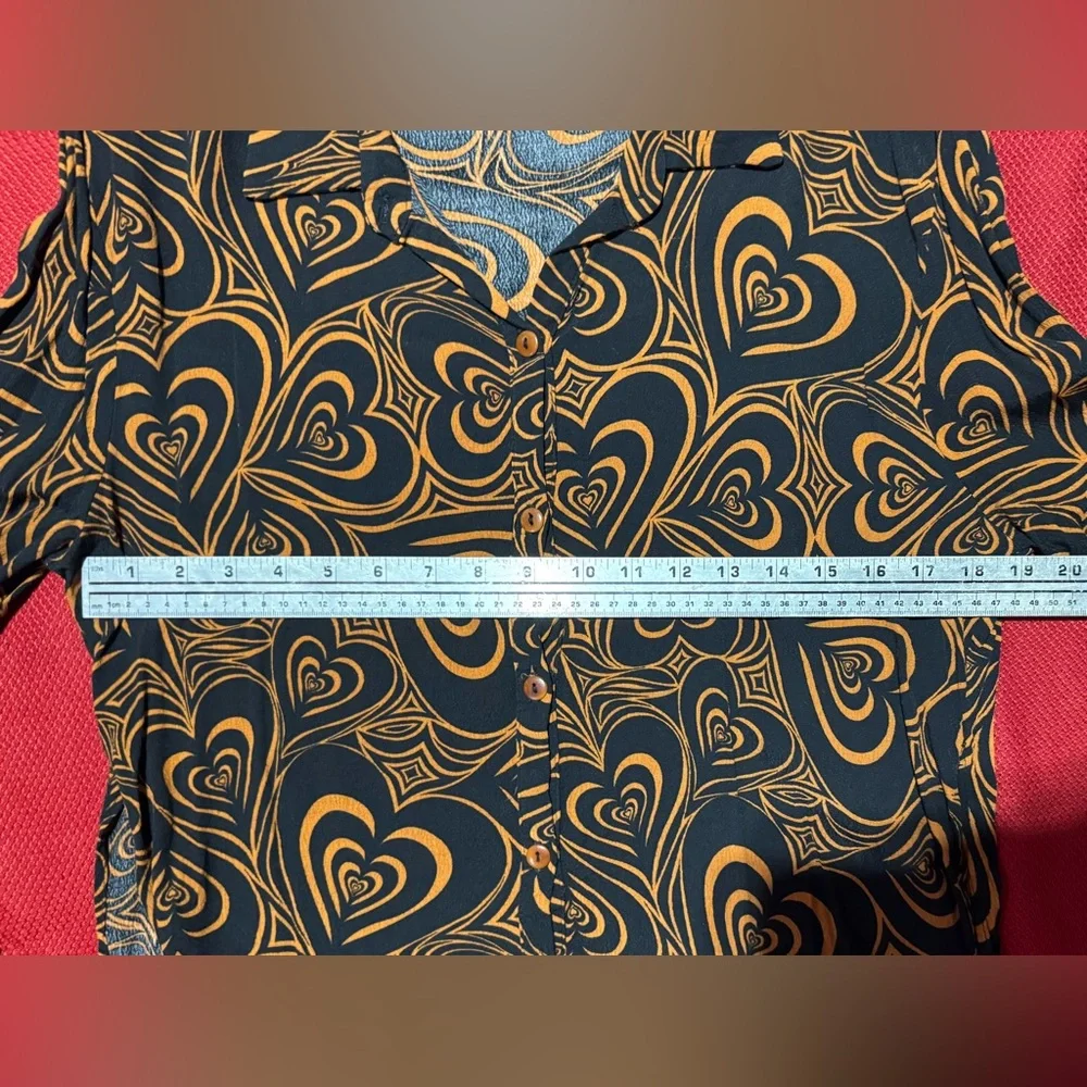 Lisa Says Gah Heart Patterned Pantsuit - Black and Orange - Picture 8 of 13